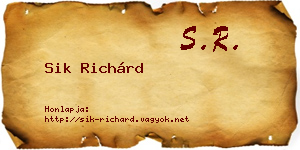 Sik Richárd névjegykártya